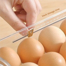 1pc, Plastic Egg Holder For Refrigerator, Egg Storage Container For Refrigerator, Egg Organizer For Refrigerator Door, Large Capacity Egg Storage Box