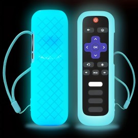 Glow In The Dark Remote Cover For Roku TV Remote Control - Universal Silicone Sleeve Case For TCL For Hisense For Roku TV Streaming Stick 4K+ 4K Voice Remote