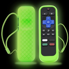 Glow In The Dark Remote Cover For Roku TV Remote Control - Universal Silicone Sleeve Case For TCL For Hisense For Roku TV Streaming Stick 4K+ 4K Voice Remote