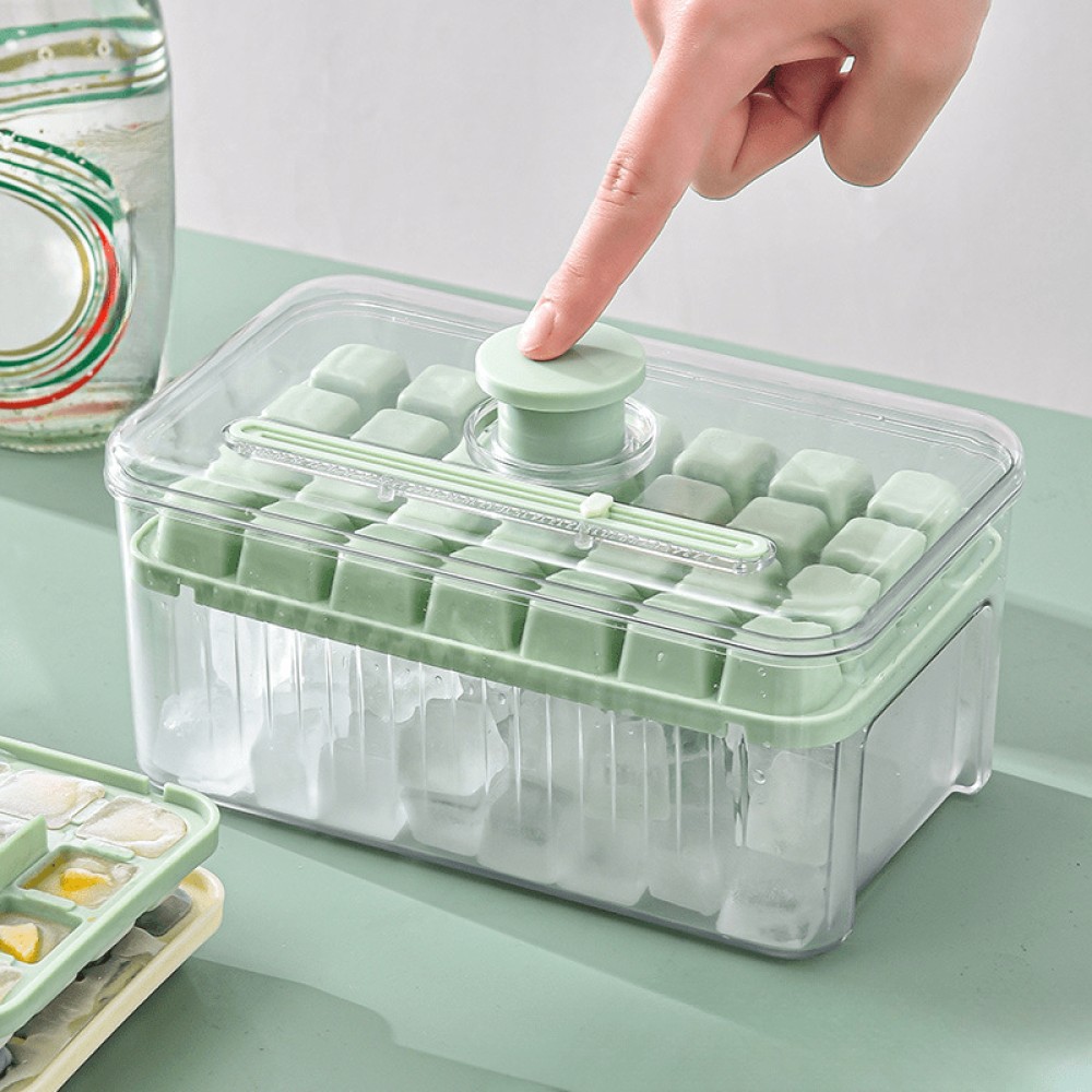 Food Grade Silicone Ice Cube Maker With Pressed Ice Compartment And Sealed Lid - Create Perfect Ice Cubes At Home