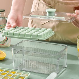 Food Grade Silicone Ice Cube Maker With Pressed Ice Compartment And Sealed Lid - Create Perfect Ice Cubes At Home