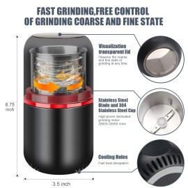 Herb Grinder [large Capacity/fast /Electric]-food Grinder With Pollen Catcher