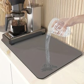 1pc Coffee Mat, Coffee Bar Accessories, Kitchen Counter, Water Absorbing Tableware, Drying Mat, Coffee Machine, Coffee Pot, Water Cup Mat