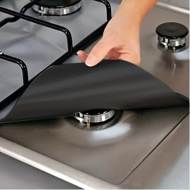 4/1pc Teflon Gas Stove Mat - High Temperature Resistant, Oil-proof, Anti-fouling, Easy to Clean