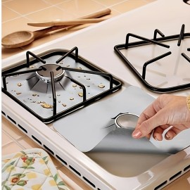 4/1pc Teflon Gas Stove Mat - High Temperature Resistant, Oil-proof, Anti-fouling, Easy to Clean