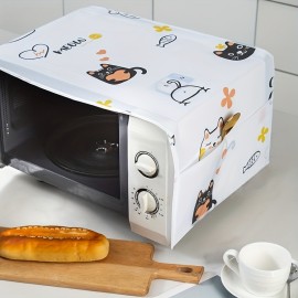 1pc Microwave Oven Dust Cover, Kitchen Oven Oil Smoke Cover Towel Home Textile Home Decoration Cartoon Plastic Hanging Bag