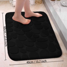 1pc Cobblestone Pattern Bath Rug, Soft Non-Slip Quick Dry Bath Mat, Water Absorbent Shower Carpet For Home Bathroom, Bathroom Accessories ,Bathroom Decor , Bathroom decorations