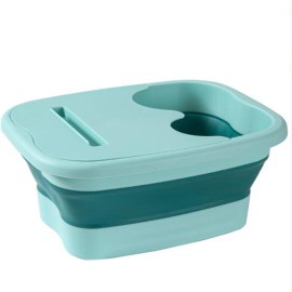 1pc, Folding Bubble Foot Bath Bucket With Lid, For Home Travel