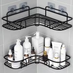 1pc Triangle Wall Mounted Shower Caddy Rack for Bathroom and Kitchen - Easy Installation, Convenient Storage, and Organization of Bathroom Accessories bathroom accessories