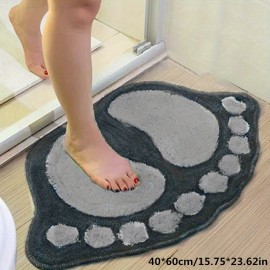 1PC Cartoon Feet Doormat, Cute Soft Plush Area Rug, Non-Slip Absorbent Bathroom Bedroom Rugs, Machine Washable Bath Mat ,Bathroom Decor