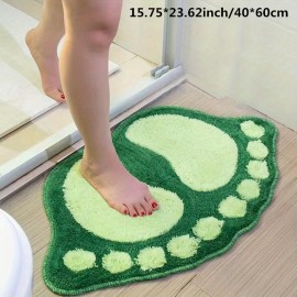 1PC Cartoon Feet Doormat, Cute Soft Plush Area Rug, Non-Slip Absorbent Bathroom Bedroom Rugs, Machine Washable Bath Mat ,Bathroom Decor