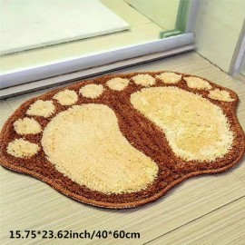 1PC Cartoon Feet Doormat, Cute Soft Plush Area Rug, Non-Slip Absorbent Bathroom Bedroom Rugs, Machine Washable Bath Mat ,Bathroom Decor