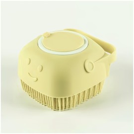 Pet Shampoo Brush, Silicone Massage Rubber Bath Comb With Shampoo Storage For Dog & Cat Grooming Tool