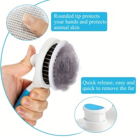 1pc Effortlessly Remove Pet Hair With Our Float Hair Removal Slicker Brush - Perfect For Dog And Cat Grooming