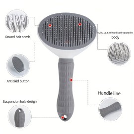 1pc Effortlessly Remove Pet Hair With Our Float Hair Removal Slicker Brush - Perfect For Dog And Cat Grooming