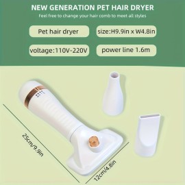 US Plug Portable Pet Hair Dryer And Grooming Brush For Dogs And Cats - Smooth And Efficient Drying, Reduces Shedding And Tangles