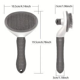 One-Click Pet Hair Removal Comb for Effortless Grooming of Dogs and Cats - Float Hair Removal Slicker Brush with Automatic Functionality