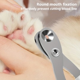 1pc Pet Nail Clippers, Round Hole Anti-bleeding Nail Scissors For Cat, Stainless Steel Pet Scissors Cat Nail Scissors