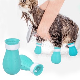 Anti-Scratch Cat Shoes, Cat Claw Covers, Adjustable Cat Paw Protector Boots For Cat Grooming Bathing And Shaving