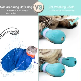 Anti-Scratch Cat Shoes, Cat Claw Covers, Adjustable Cat Paw Protector Boots For Cat Grooming Bathing And Shaving