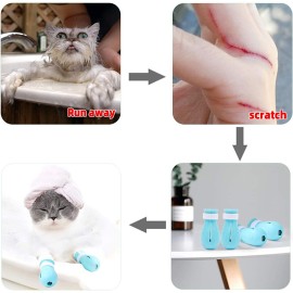 Anti-Scratch Cat Shoes, Cat Claw Covers, Adjustable Cat Paw Protector Boots For Cat Grooming Bathing And Shaving