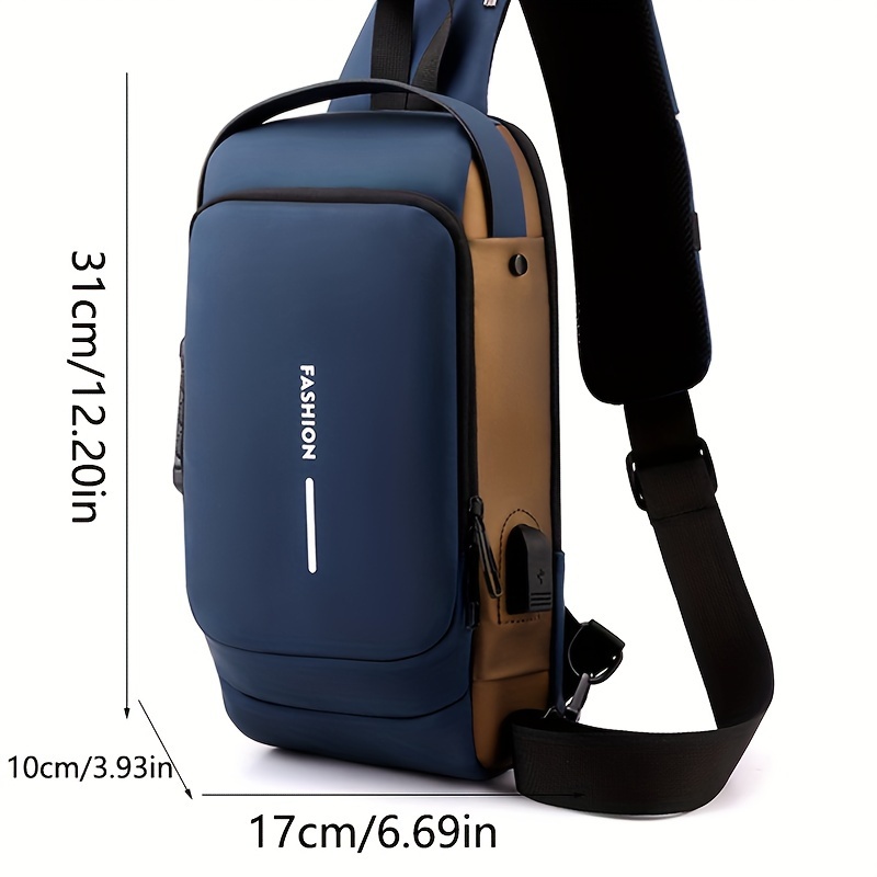 fashion multifunctional chest bag with combination lock casual outdoor sports crossbody bag perfect adjustable strap sling bag for daily use details 7