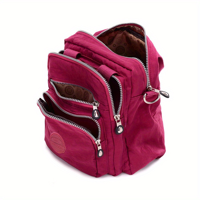 small solid color crossbody bag casual multi pocket handbag portable mommy bag for travel going out details 0