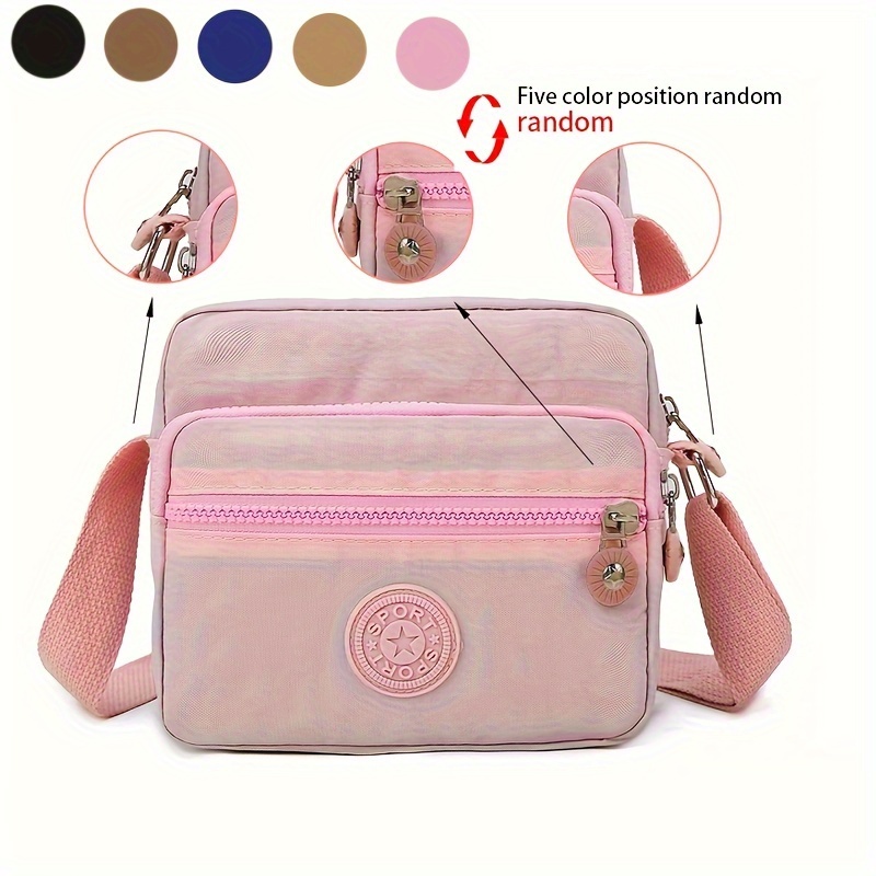 retro nylon crossbody bag multi layer mobile phone bag casual shoulder bag for travel sport details 5