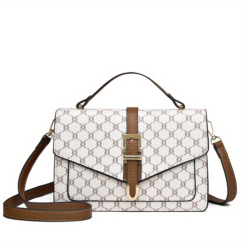 trendy classic square crossbody bag retro top handle purse womens flap crossbody bag details 4