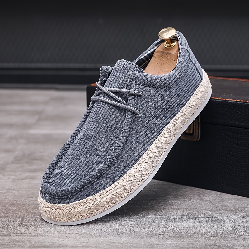 mens trendy slip on solid loafer shoes comfy non slip lace up casual sneakers for mens outdoor activities details 5