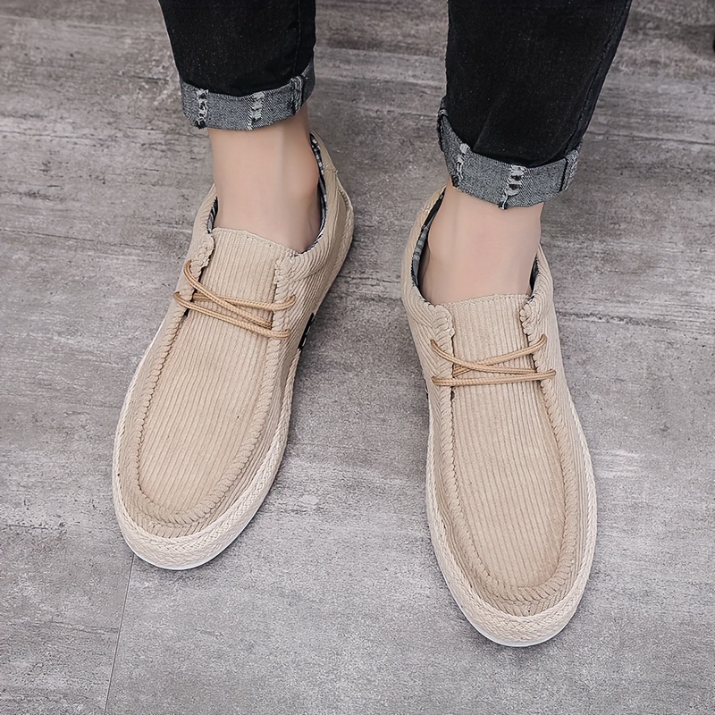 mens trendy slip on solid loafer shoes comfy non slip lace up casual sneakers for mens outdoor activities details 9