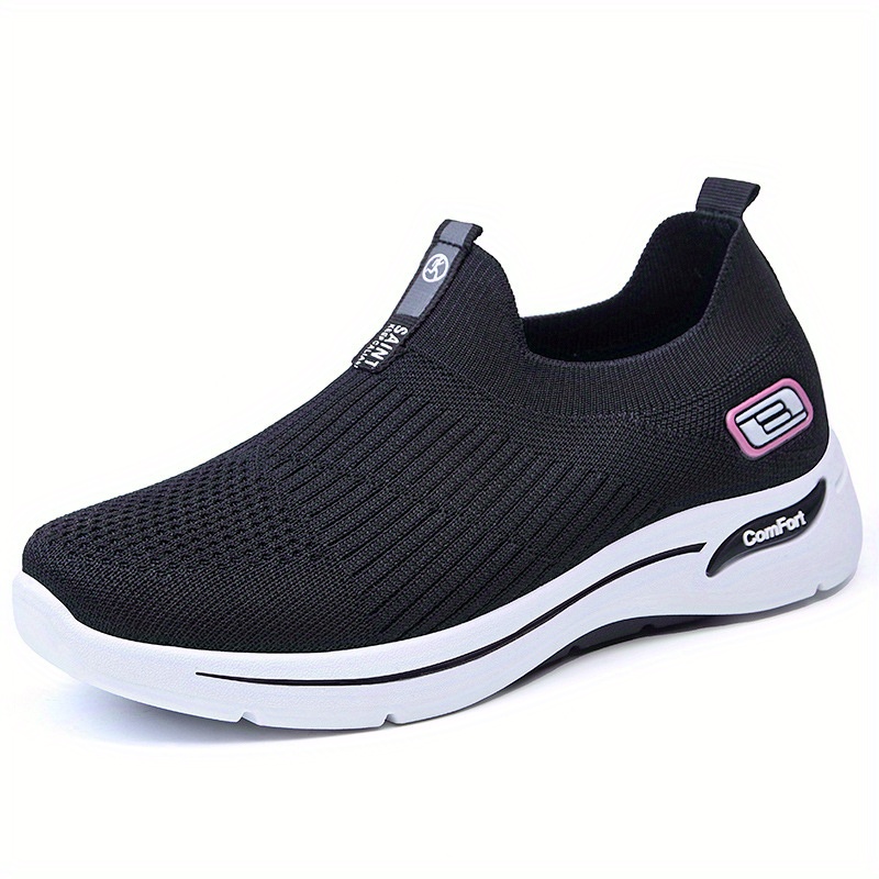 womens breathable knit sneakers casual slip on soft sole shoes lightweight outdoor running shoes details 11