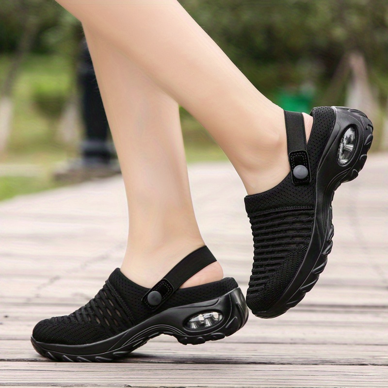 womens breathable mesh chunky sandals casual slip on air cushion shoes comfortable walking shoes details 1