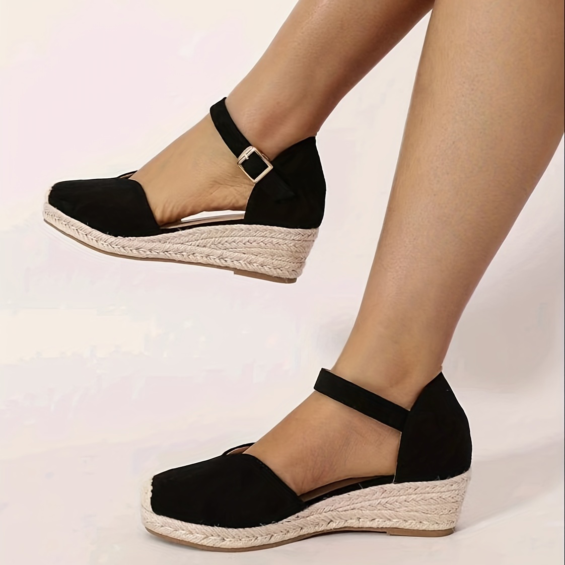 womens espadrille wedge sandals closed toe ankle strap dorsay shoes casual non slip sandals details 1