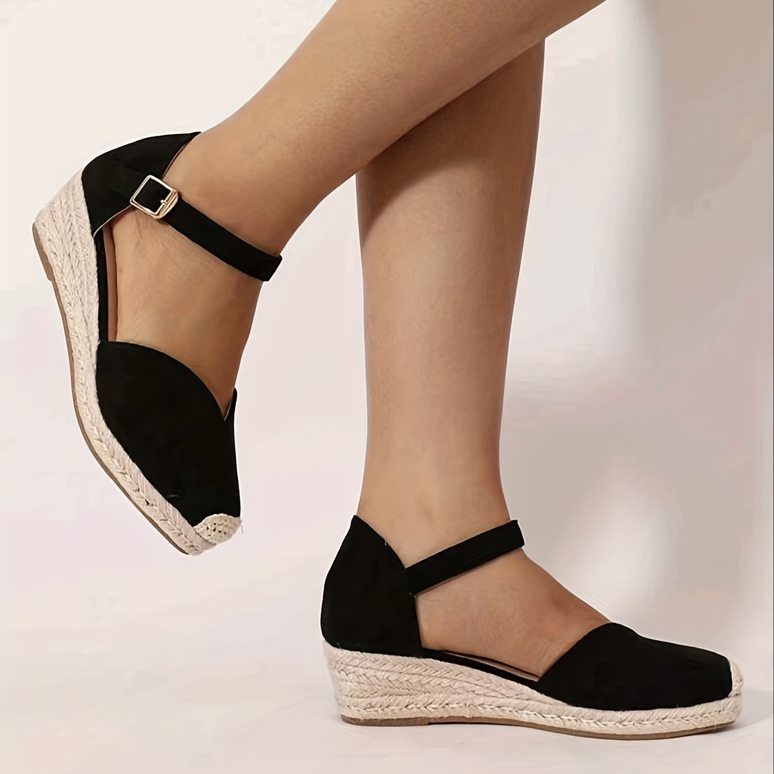 womens espadrille wedge sandals closed toe ankle strap dorsay shoes casual non slip sandals details 2