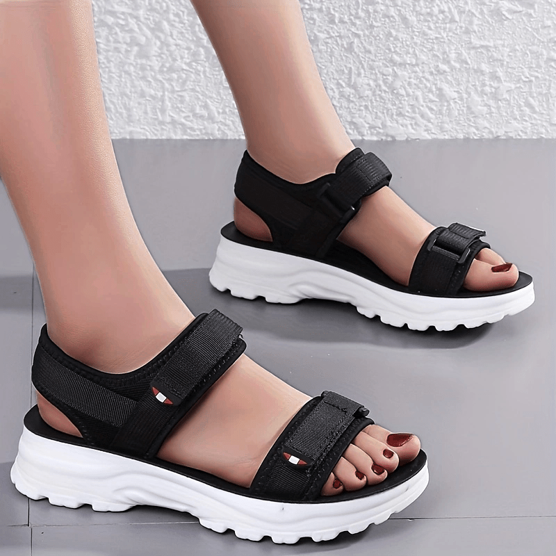 womens platform sandals comfortable open toe hook loop strap shoes womens casual outdoor shoes details 2