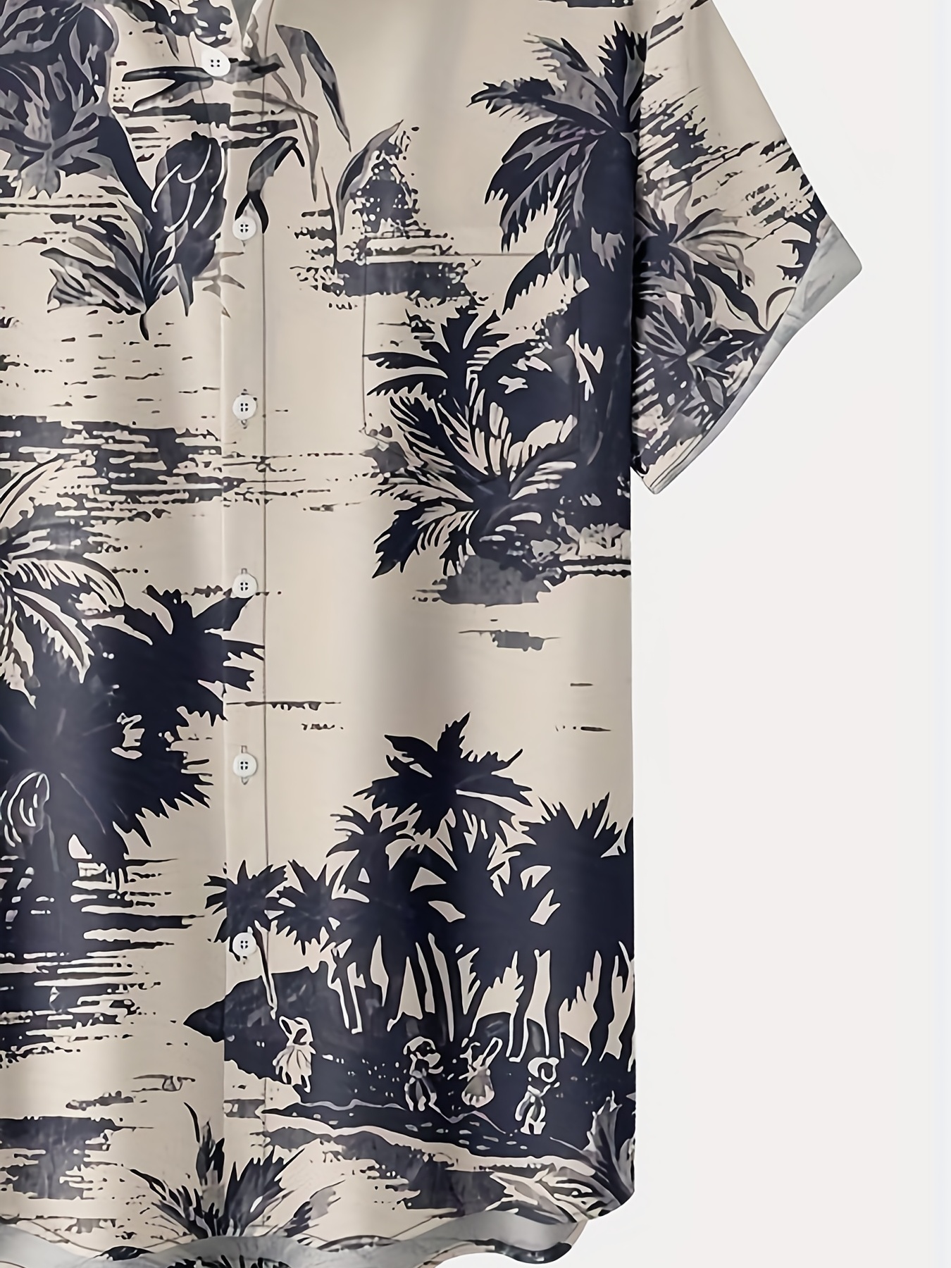 coconut tree print mens casual short sleeve hawaiian shirt with chest pocket mens shirt for summer vacation resort tops for men details 3