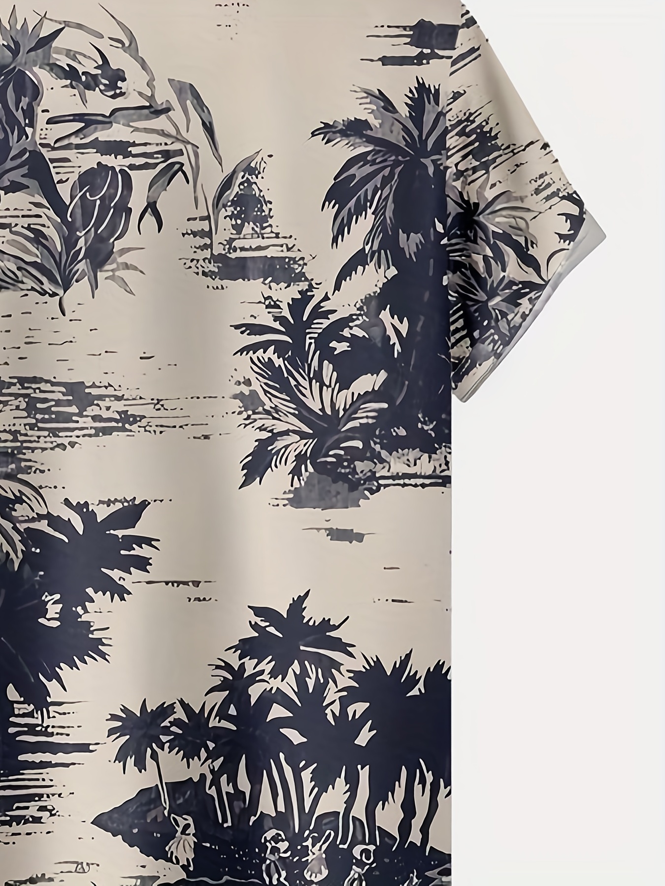 coconut tree print mens casual short sleeve hawaiian shirt with chest pocket mens shirt for summer vacation resort tops for men details 4