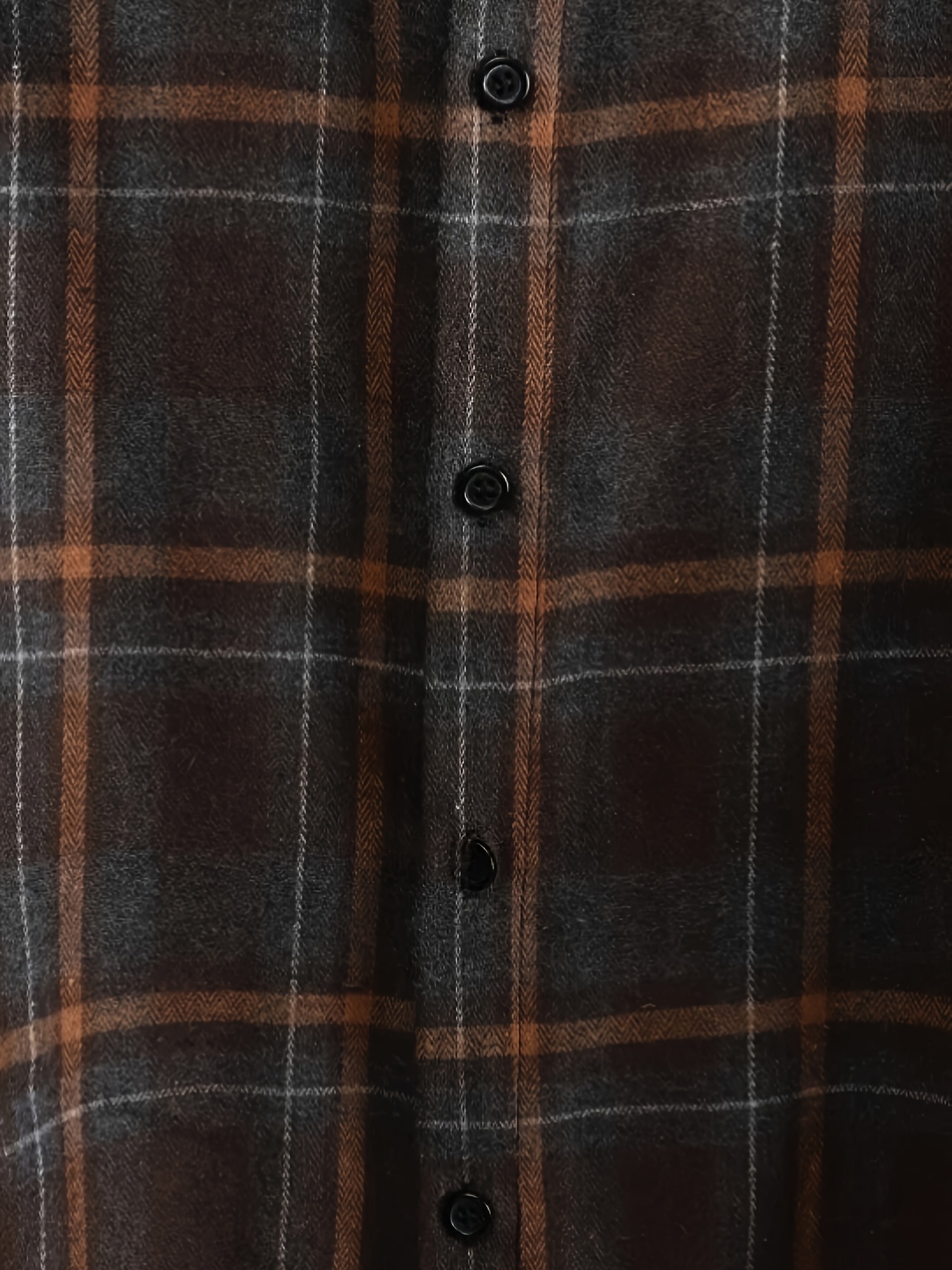 big plaid pattern mens vintage daily long sleeve button up shirt for fall winter details 2