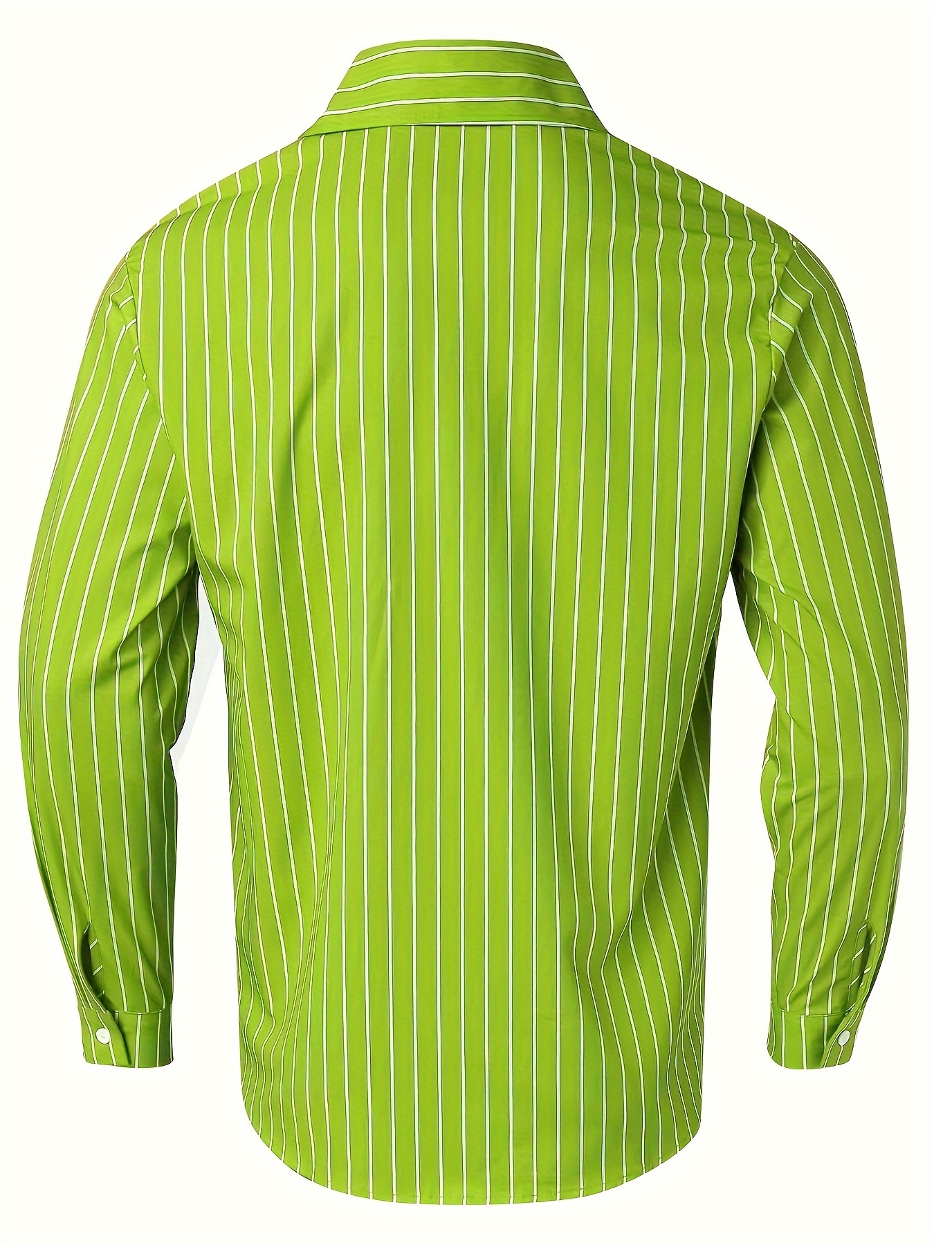 casual mens striped daily long sleeve button up shirt for spring fall outdoor details 3