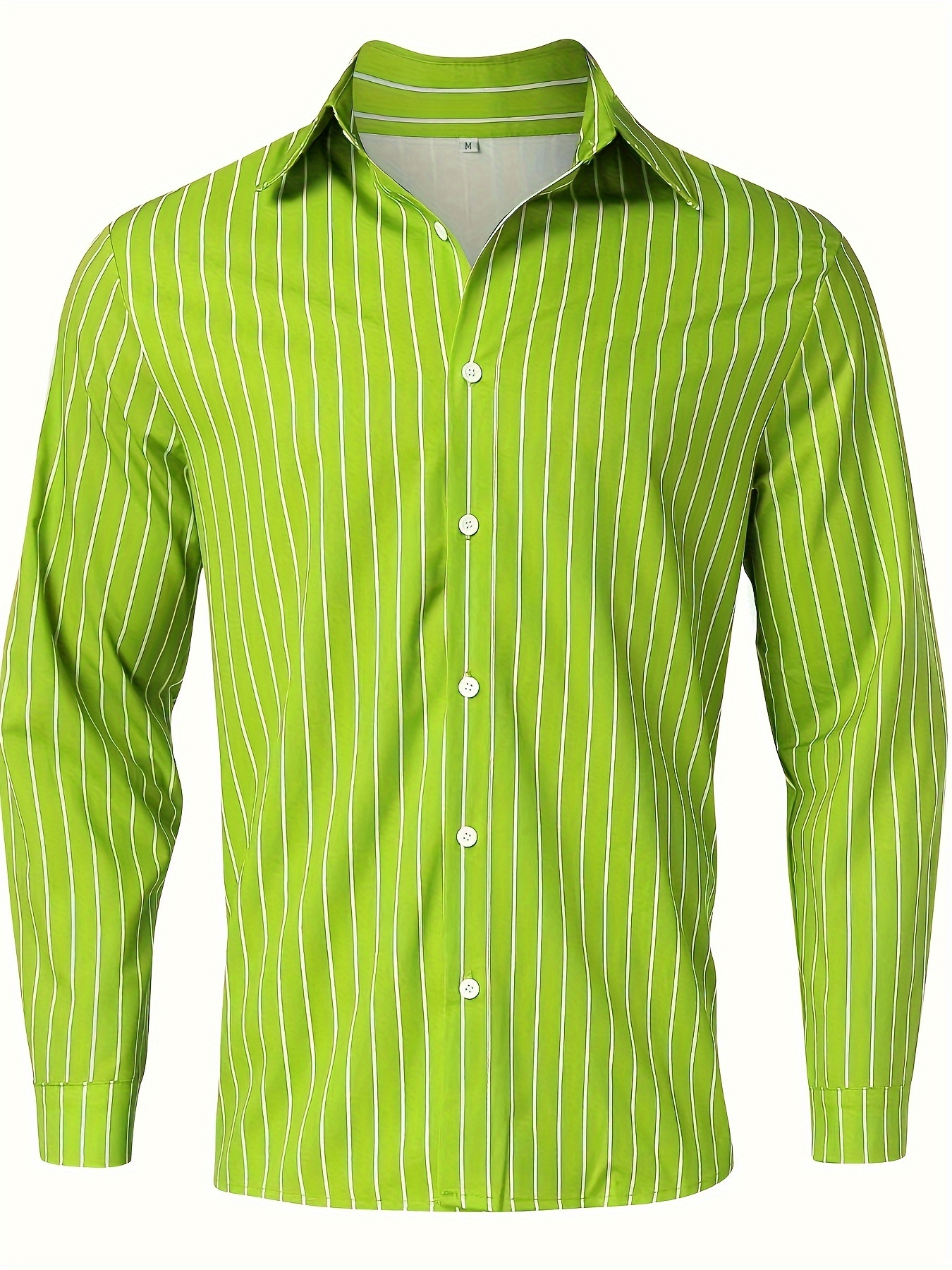 casual mens striped daily long sleeve button up shirt for spring fall outdoor details 5