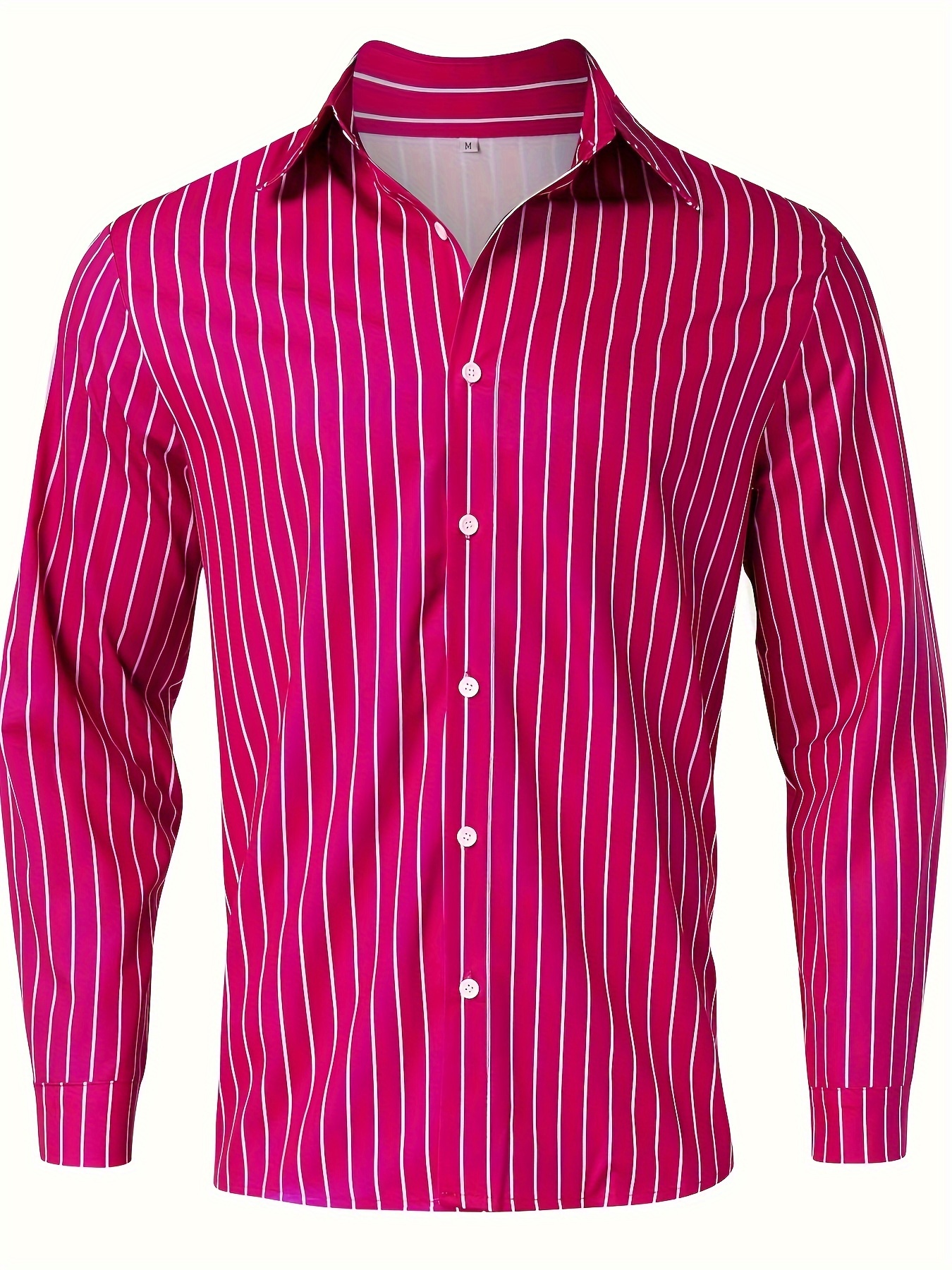 casual mens striped daily long sleeve button up shirt for spring fall outdoor details 11