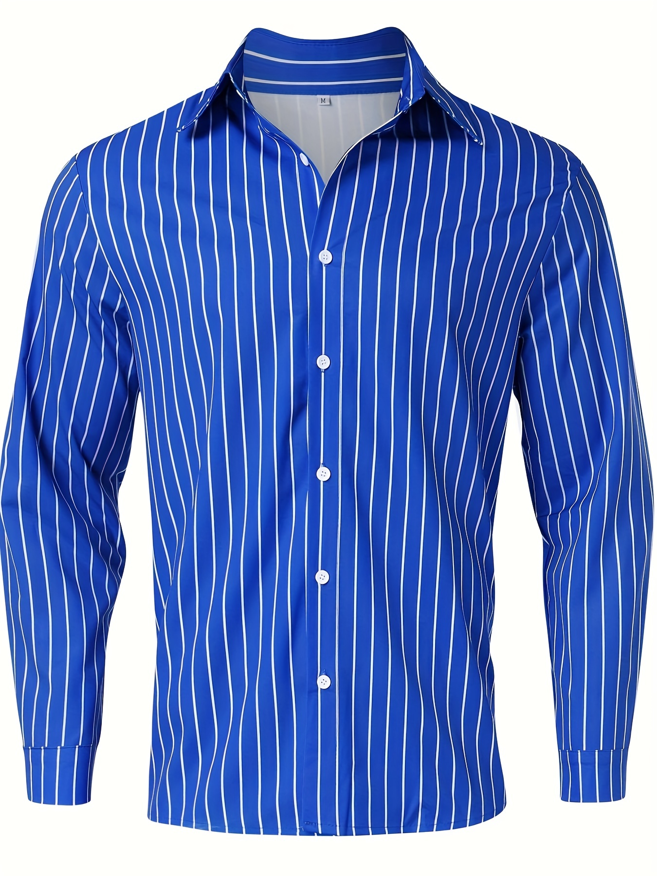 casual mens striped daily long sleeve button up shirt for spring fall outdoor details 16