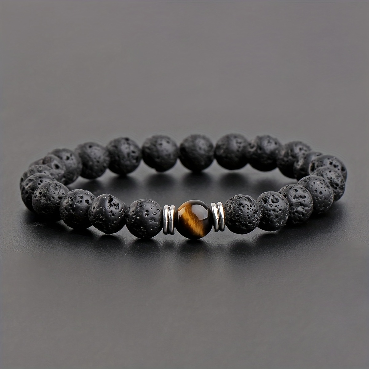 drop essential oil bead bracelet, mens lava stone can drop essential oil bead bracelet details 1