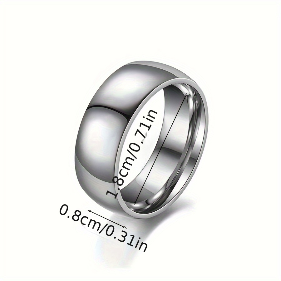 1pc fashion classic simple 8mm wide mens stainless steel ring details 2