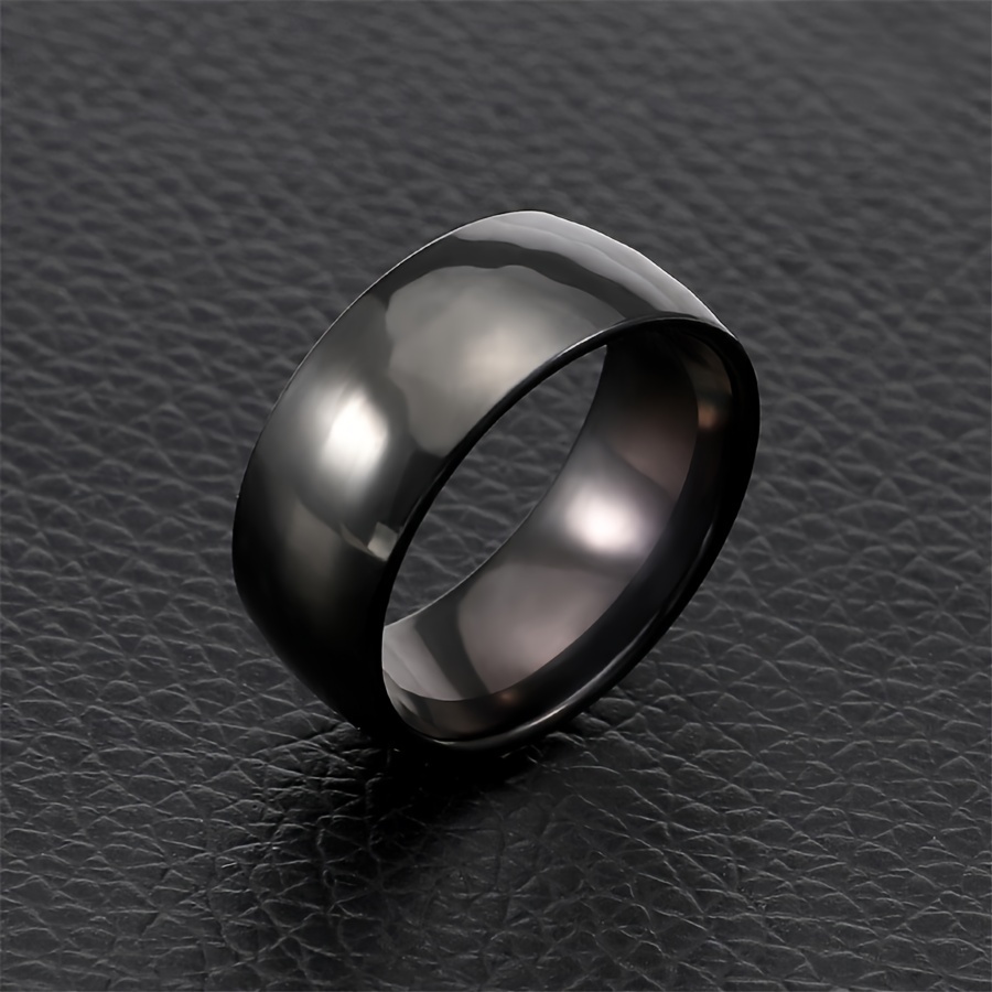 1pc fashion classic simple 8mm wide mens stainless steel ring details 6