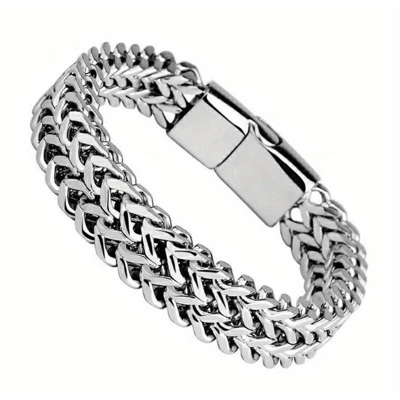 hip hop titanium steel thick korean version street trendsetter men simple domineering punk bracelet for men details 2