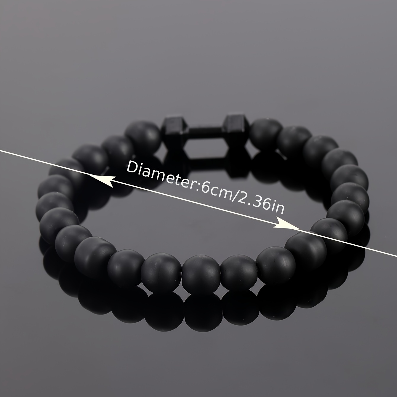 1pc frosted bead dumbbell bracelet for men bracelet gift details 0