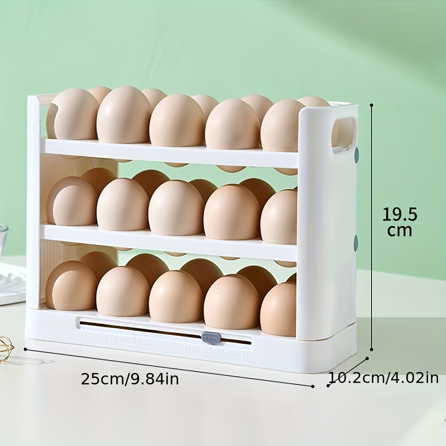 flippable egg holder for refrigerator 3 layer egg storage container for refrigerator side door large capacity egg container egg storage 30 count details 0