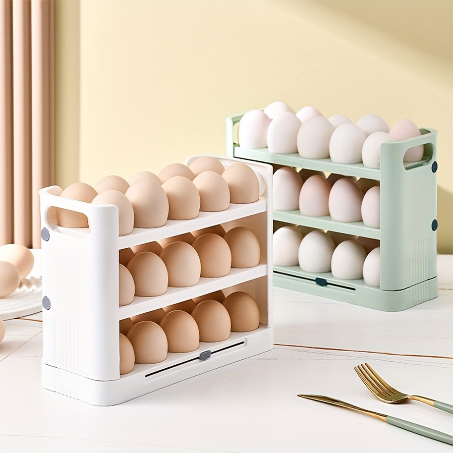 flippable egg holder for refrigerator 3 layer egg storage container for refrigerator side door large capacity egg container egg storage 30 count details 1